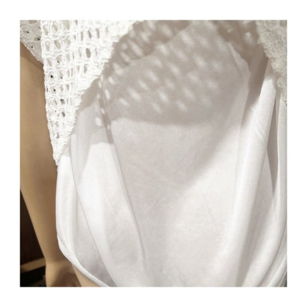 Laundry Illusion White Crochet & Eyelet Layered Top • Boho‑Chic Summer - Size XL - Picture 4 of 7